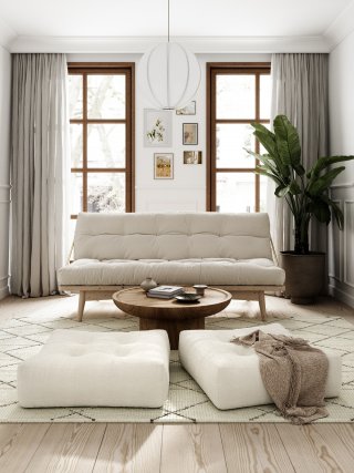 Pouf futon standard MORE POUF coloris naturel